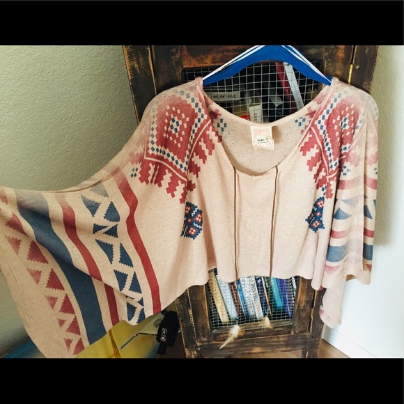 Robin K Tops - Robin K Heritage, poncho top, medium